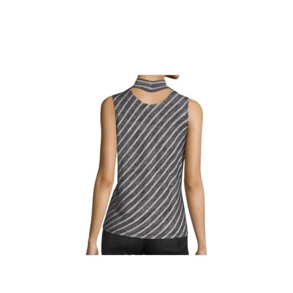 Rag & Bone Thea Gray striped mock neck sleeveless top size small - Picture 9 of 9